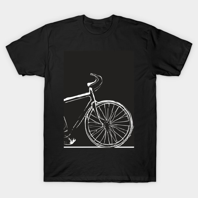 White Bike T-Shirt by maxcode